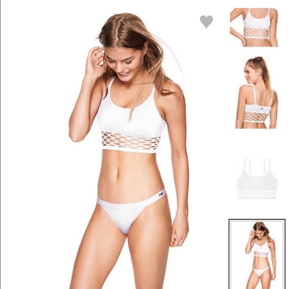 New VS Pink Cool & Comfy Fishnet Bralette - Picture 2 of 8